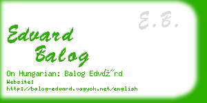 edvard balog business card